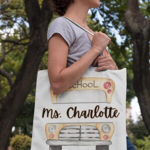Personalized School Bus Driver Tote Bag: Custom Appreciation Gift