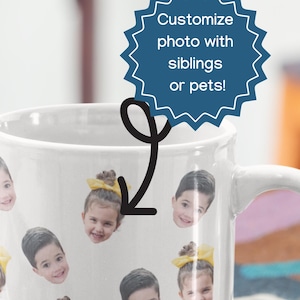 Custom Face Mug: Personalized Photo Gift for Mom & Grandma
