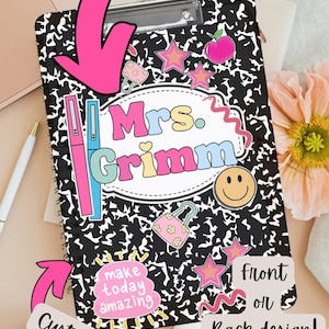 Custom Teacher Clipboard: Personalized Composition Notebook Design