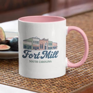 Caneca de café com detalhes em Fort Mill, caneca da Carolina do Sul, Fort Mill vintage, presente em Fort Mill, lembrança para amantes de café, decoração para casa e escritório