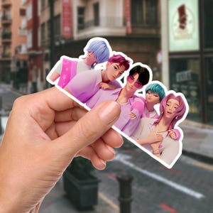 Kpop Demon Hunters Sticker, Saja Boys, Vinyl Waterproof Kpop Sticker in 3 Sizes, Kpop Gear, Kpop Stickers, 2, 3, or 4 Inches.