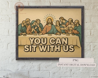 The Last Supper Modern Art Print: Jesus Line Art (Digital Download PNG)