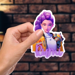 Kpop Demon Hunters Sticker, Rumi Character Sticker, Vinyl Waterproof Kpop Sticker in 3 Sizes, Kpop Gear, Hunter/X Sticker, Kpop Stickers
