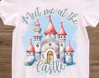 水彩画のディズニー風城 T シャツ、とても柔らかいベラ キャンバス T シャツ、お揃いのファミリー シャツ、まとめてお得!