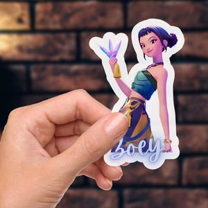 Kpop Demon Hunters Sticker, Zoey Character Sticker, Vinyl Waterproof Kpop Sticker in 3 Sizes, Kpop Gear, Hunter/X Sticker, Kpop Stickers