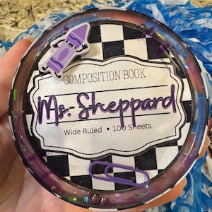 Personalized Teacher Coaster: Composition Book Resin Gift