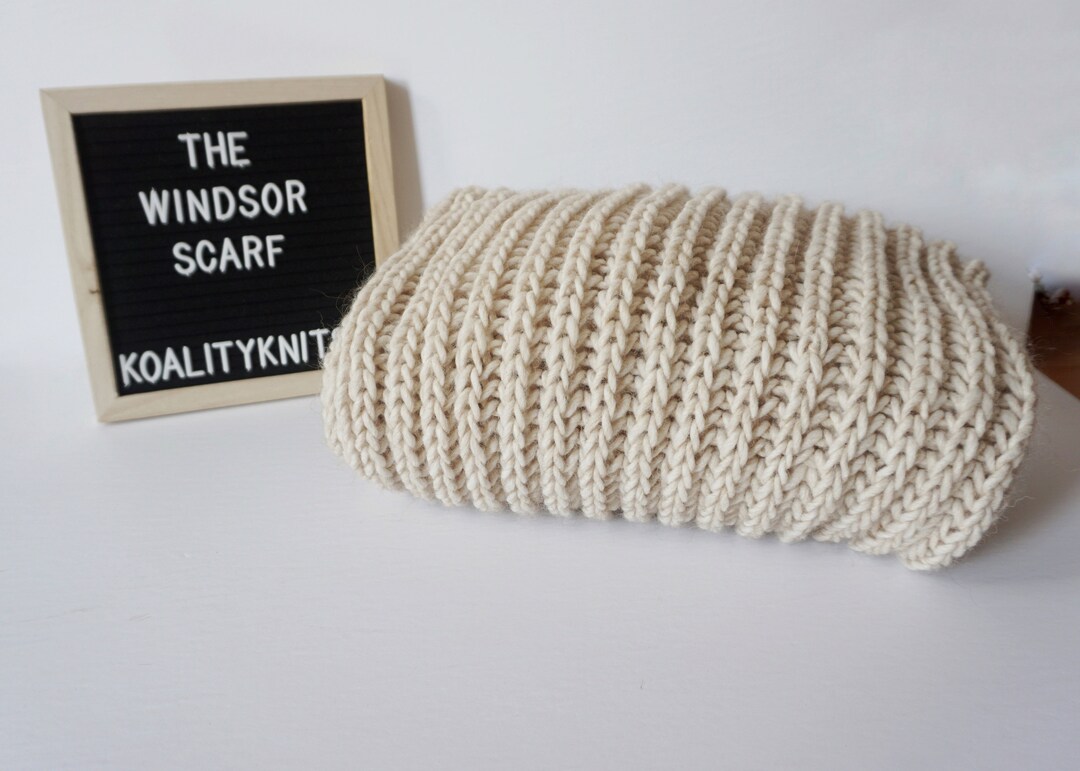 KNITTING PATTERN the Windsor Scarf Chunky Oversized Wool Etsy