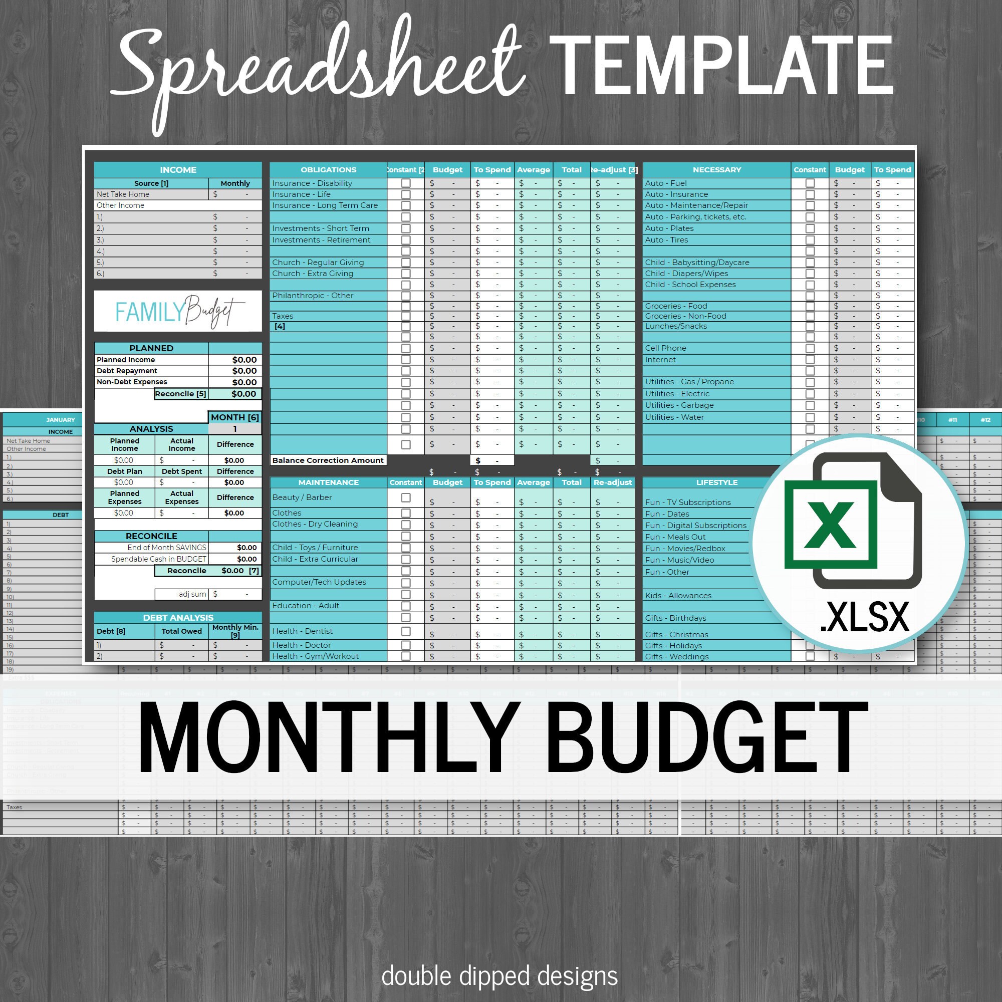 Monthly Budget Spreadsheet Zerobased Budget Excel Template Financial