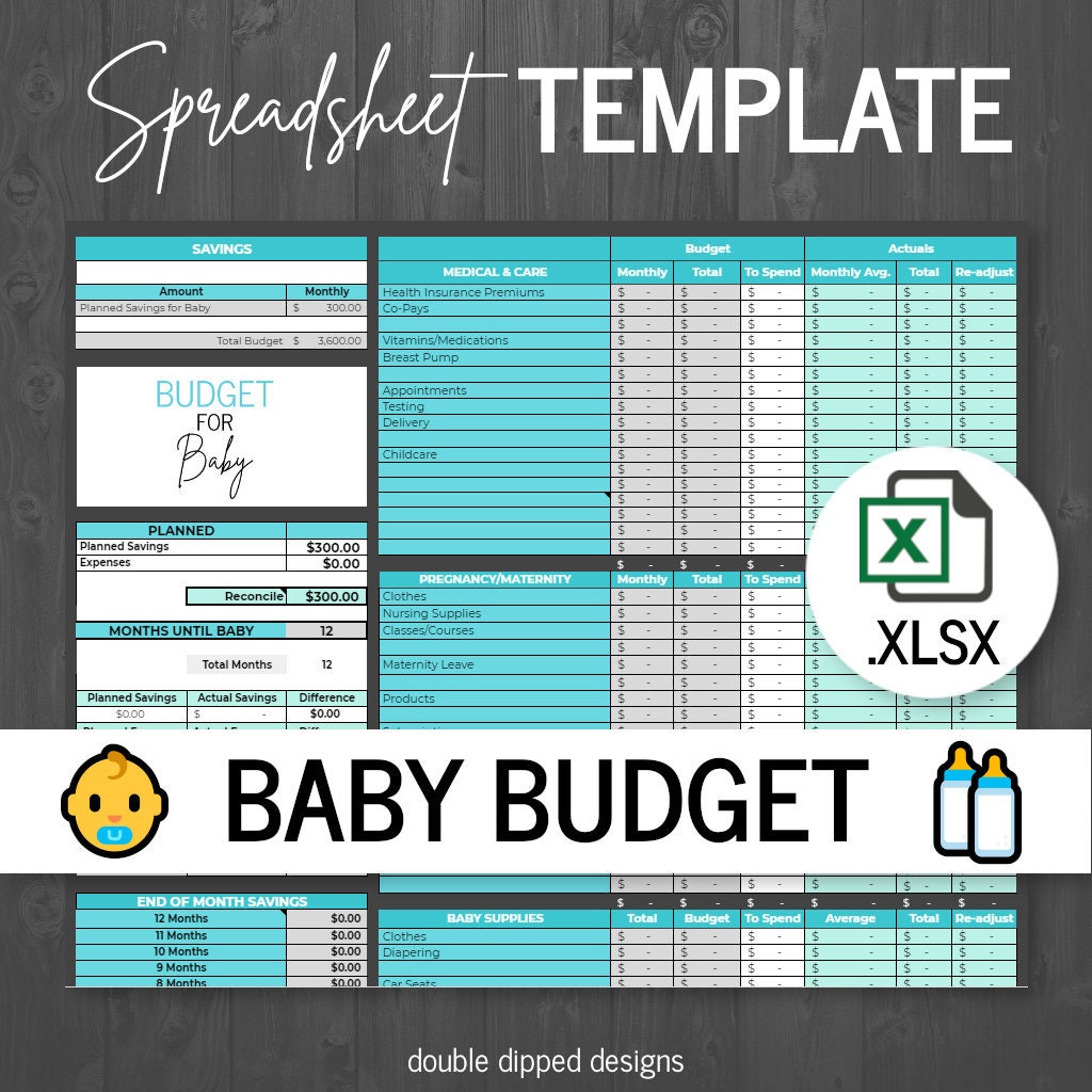 Baby Savings Tracker & Budget Spreadsheet Planner Excel - Etsy