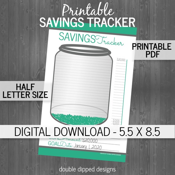 Printable Savings Thermometer Financial Planner Money Goal | Etsy