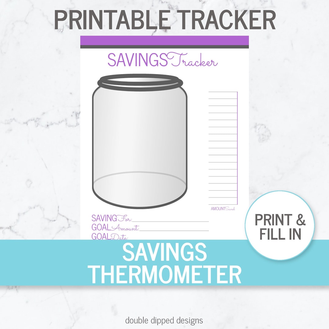 Printable Savings Thermometer Financial Savings Tracker Money Goal ...