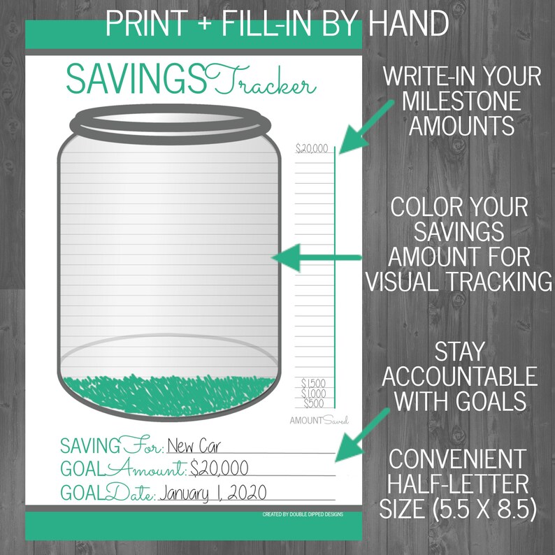 Printable Savings Thermometer Financial Planner Money Goal | Etsy