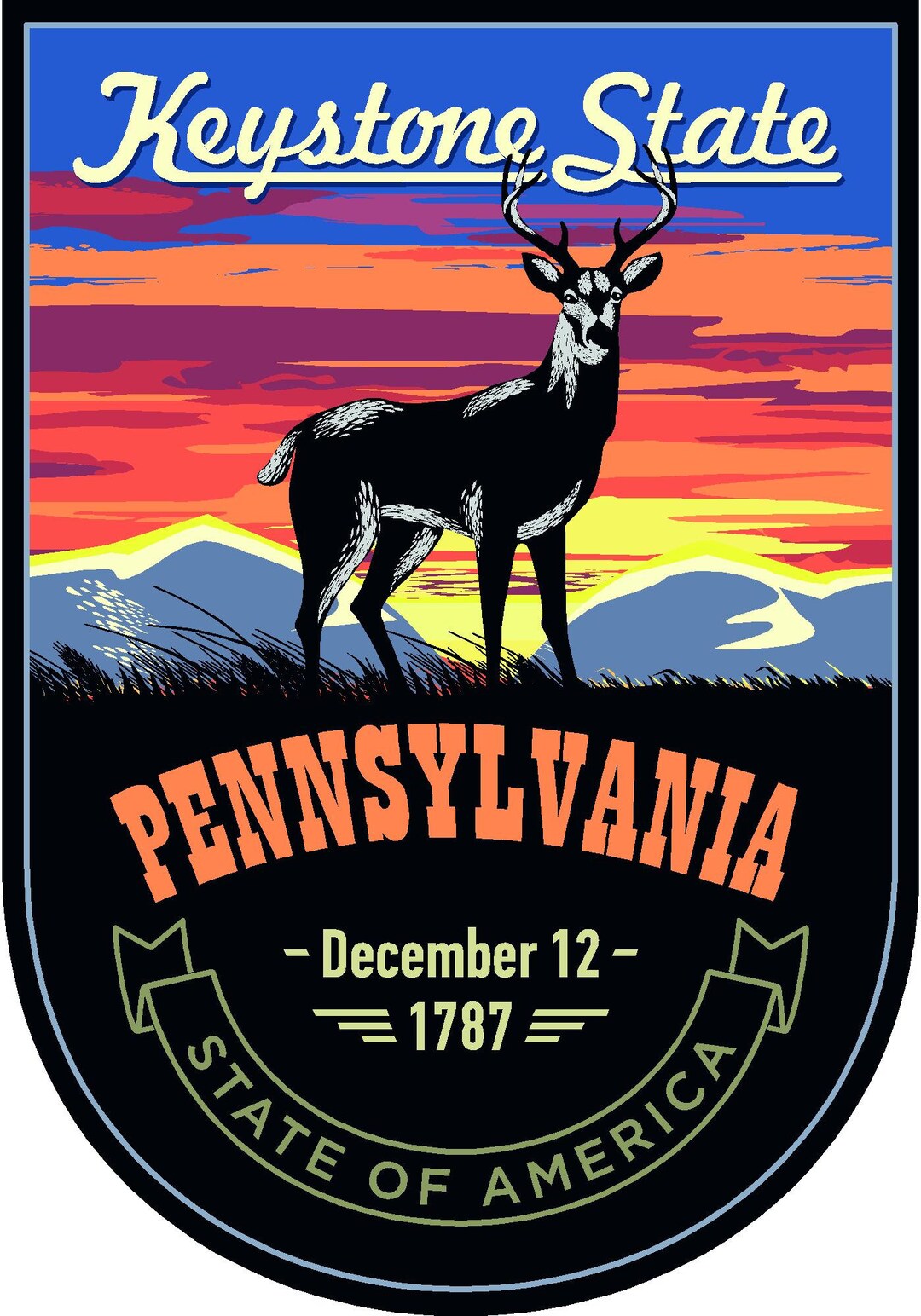 State Animal Pennsylvania Night Sticker - Etsy