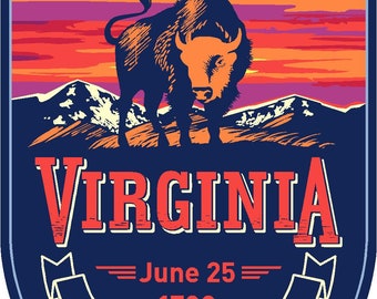 State animal Virginia Night Sticker