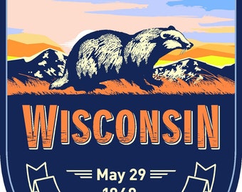 State animal Wisconsin Day Sticker