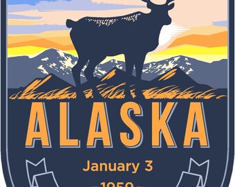 State animal Alaska Day Sticker