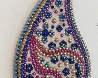 Wall Art, Paisley, Bead Art, Mardi Gras, Mardi Gras Bead Art, Boudoir, Recycled Art, Reclaimed Art, Boho