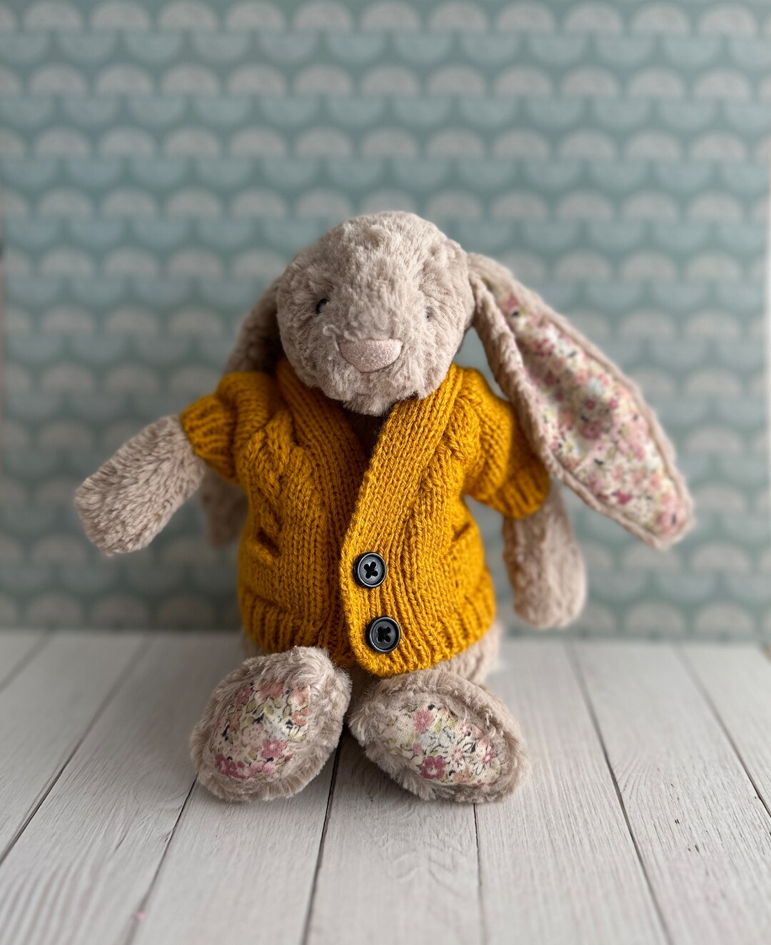 Miniature Jellycat Small Mustard Sweater Cardigan Decorative Etsy