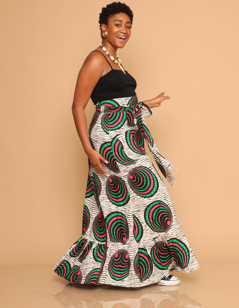 African Wrap Skirt Maxi Wrap Skirt Cotton Skirt Kitenge Etsy