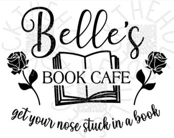 Belle&#39;s book cafe / club digital SVG download