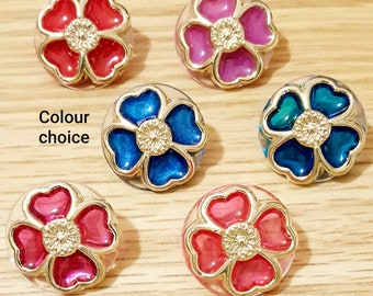 Vintage 1990's handcrafted flower buttons-6 COLOURS CHOICE 21 mm GOLD color ornate buttons