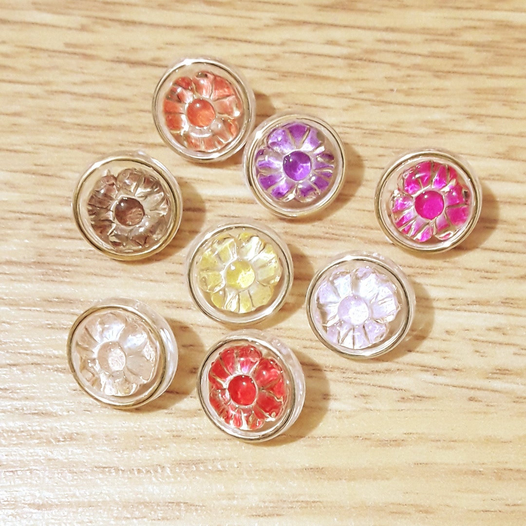 Half Inch Button 10 Vintage Tiny Flower 12.5 Mm Buttons, Half Inch Blouse Buttons, Small ...