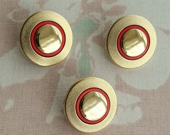 Red and Gold Plastic Button 4pcs 30mm  48 Ligne 1 316 36L 23mm 1516  Decorative Button Shank Button BL002