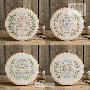 Hand Embroidery Floral Easter Eggs Patterns PDF | Easter Embroidery Design | Instant Download | Beginner Embroidery Pattern