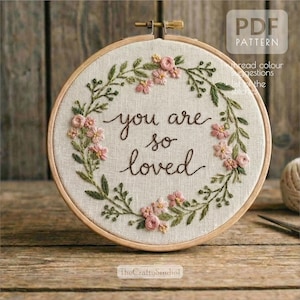 You are so loved Hand Embroidery Pattern PDF | baby room Embroidery Design | Instant Download | Beginner Embroidery Pattern
