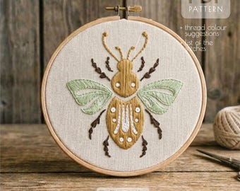 てんとう虫の手刺繍パターン：DIY昆虫デザイン（PDFパターン） - Etsy 日本