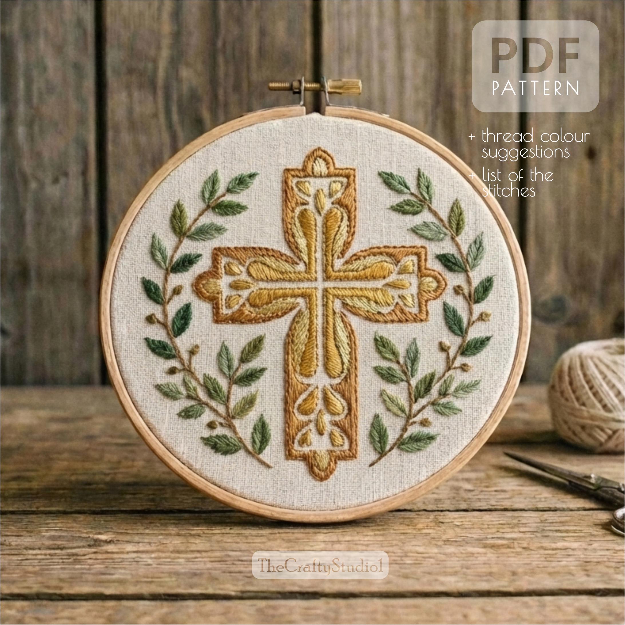 Hand Embroidery Floral Cross Pattern PDF | Cross Embroidery Design ...