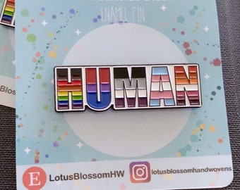 Enamel LGBTQ pin, inclusive equality gay pride trans pride diversity pin asexual queer lesbian bisexual, lapel pin, bag pin