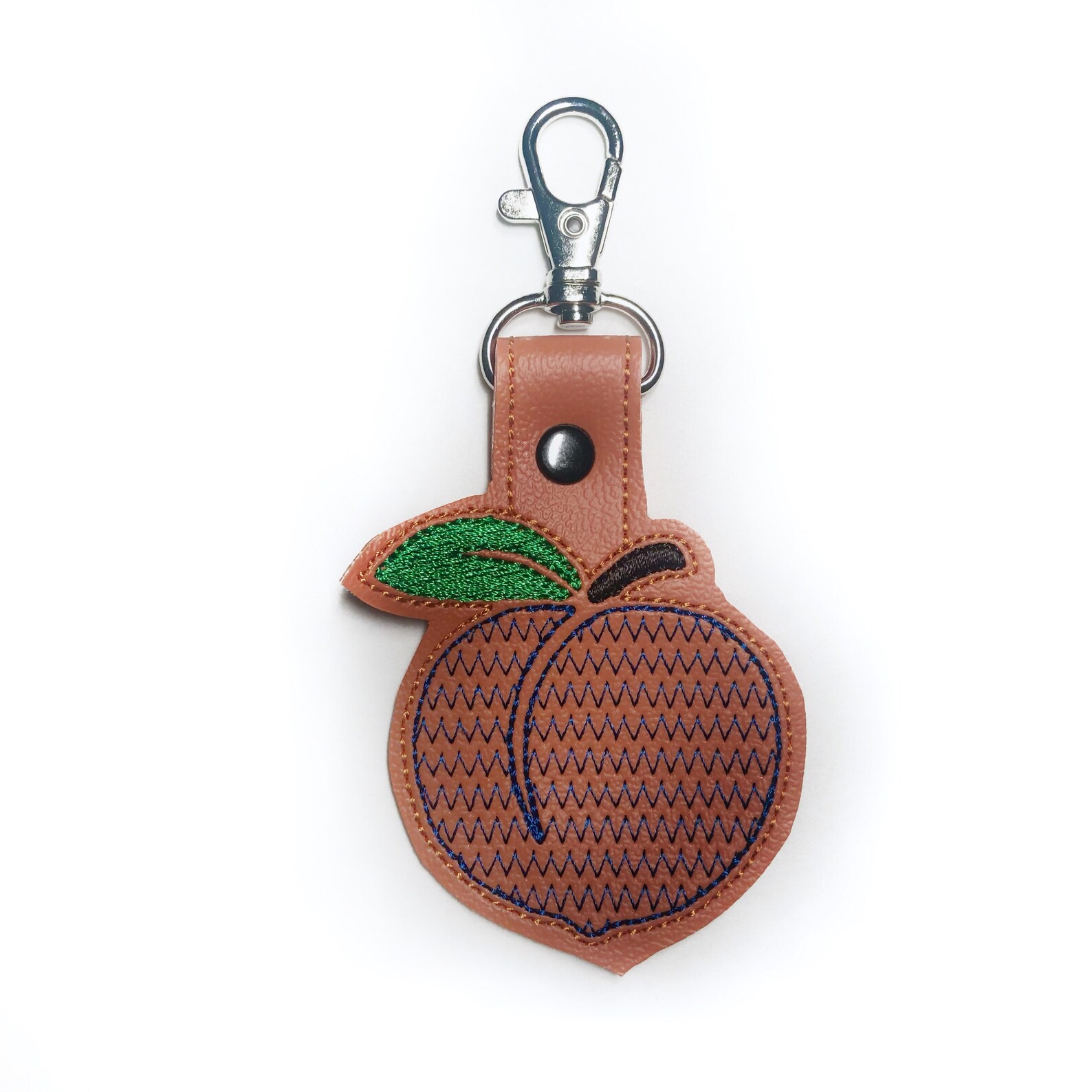 Peach Keychain Blue Wave Keychain Blue State Etsy