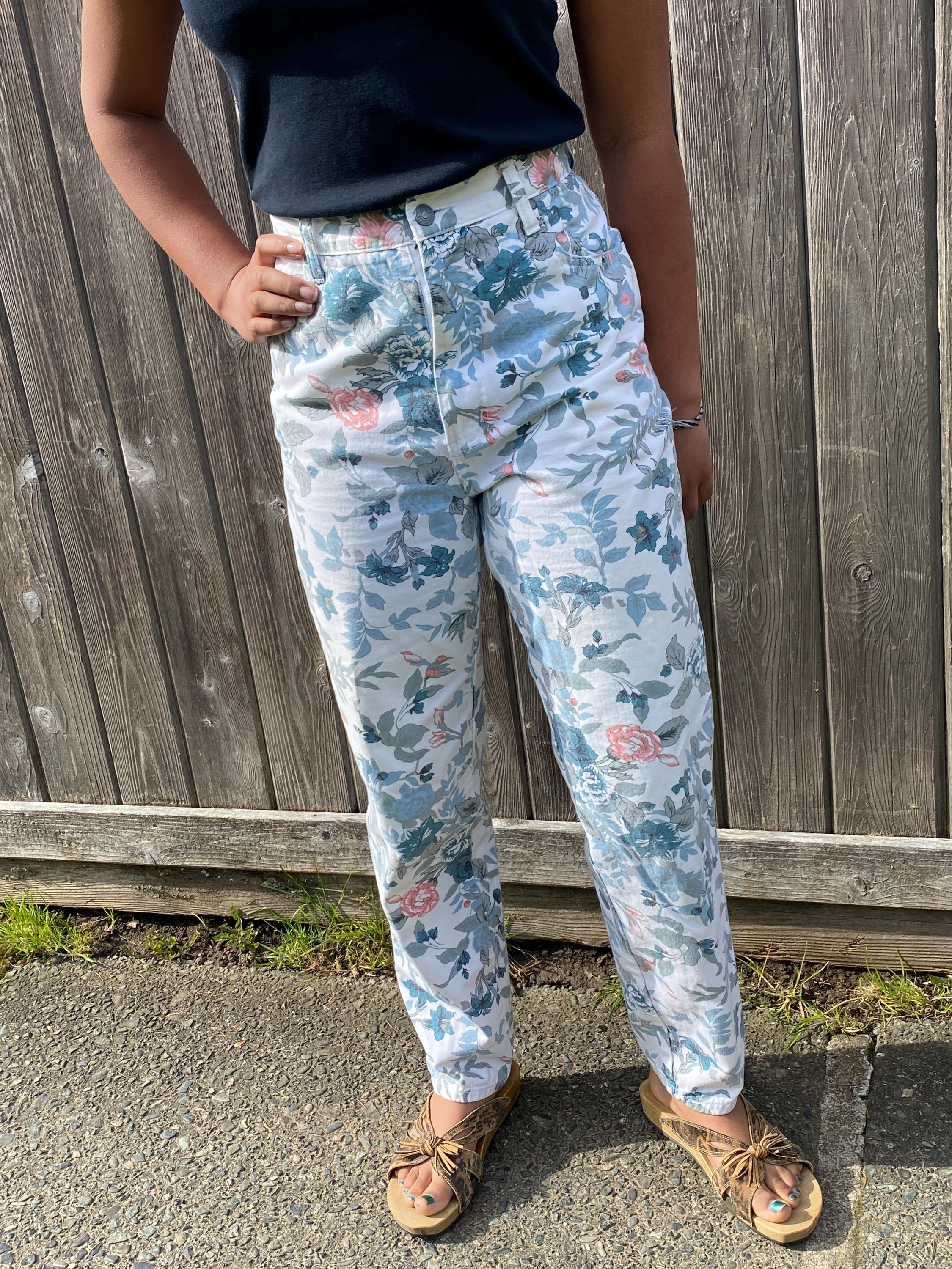 80s Floral Pants - Etsy Canada