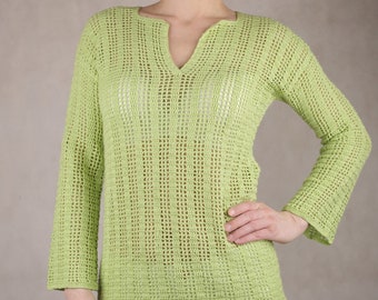 Light Green Blouse Crochet Handmade