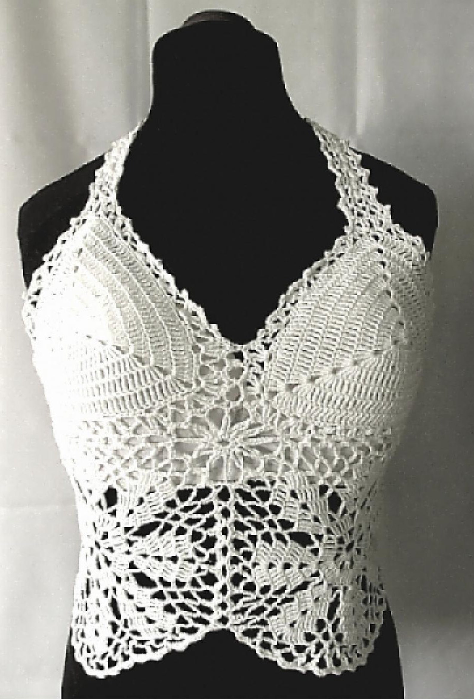 Crochet Top Open Back Halter Top Festival Top White Top Etsy