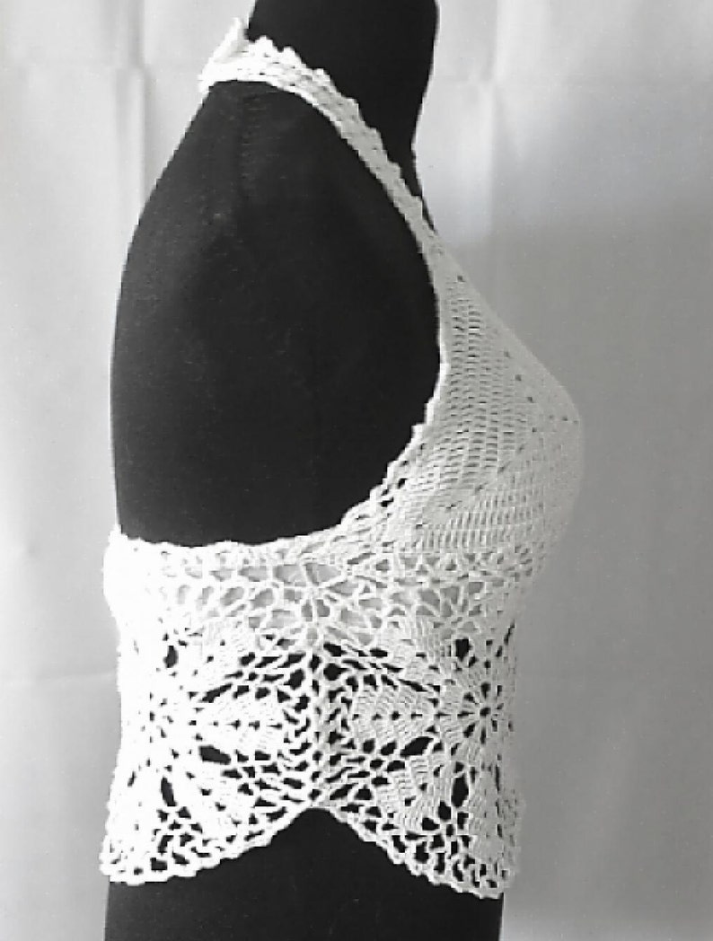 Crochet Top Open Back Halter Top Festival Top White Top Etsy