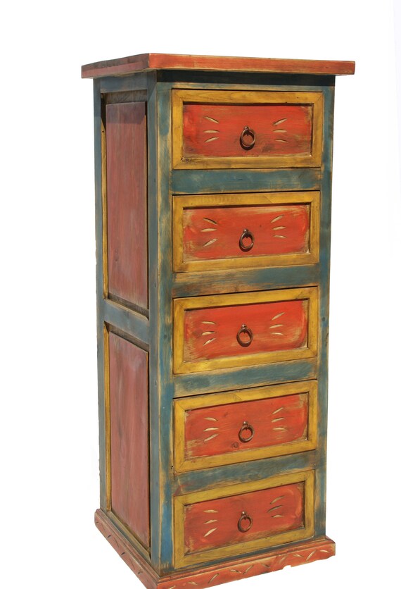 Rustic Spanish Multi Color Dresser Etsy