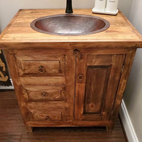 Reclaimed Pine Post Style Vanity Post Style Barn Wood Vanity Etsy