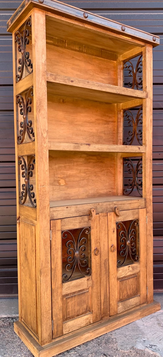 Iron wood bookcase discount