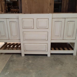 Rustic white wash bathroom vanity