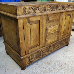 rustic Bathroom Vanity Carved