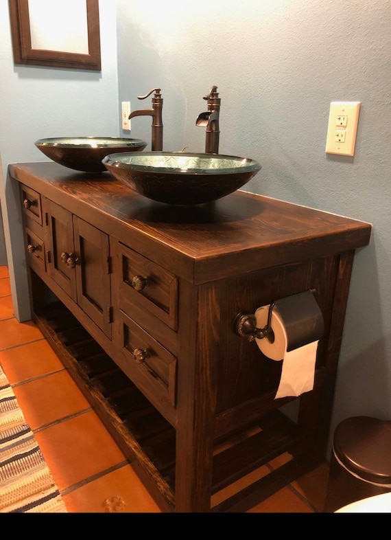 Rustic double sale sink vanity