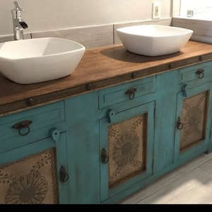 Floral Rustic Bathroom Vanity