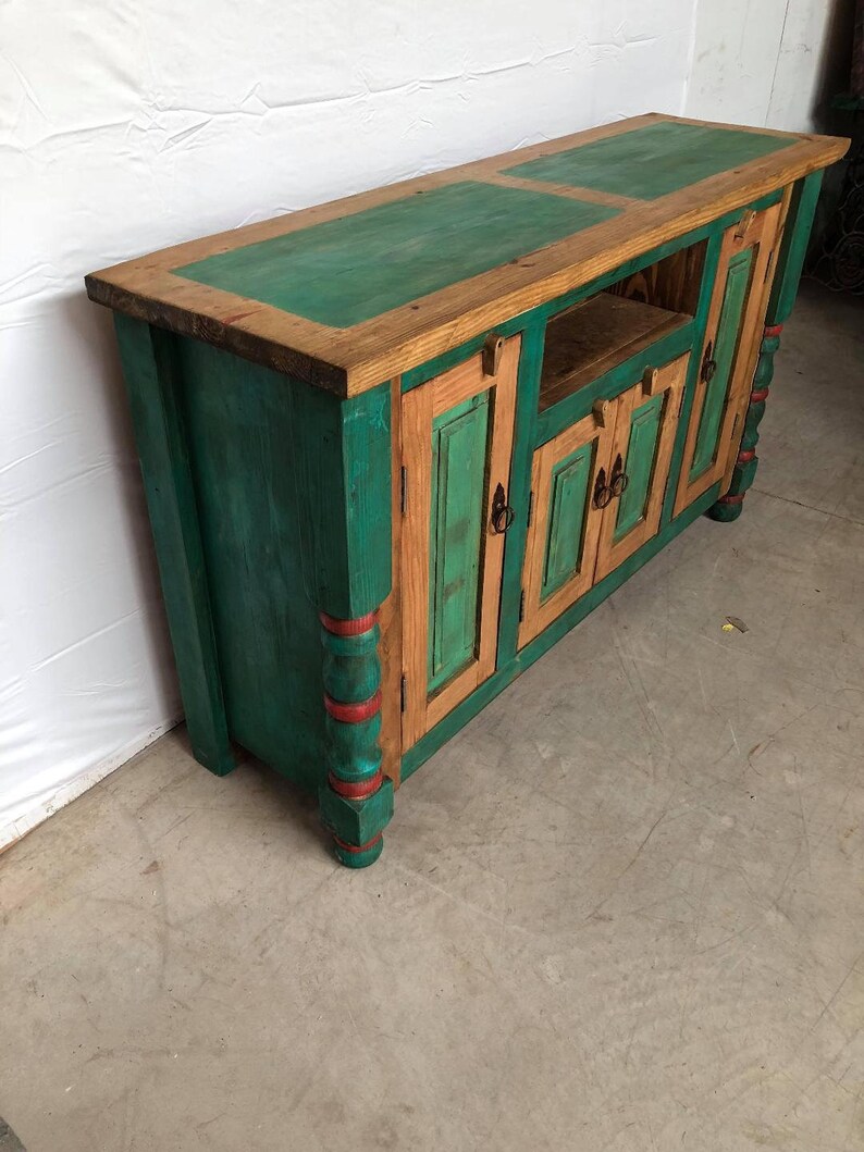 Rustic Turquoise Vanity/ Tv Stand Etsy