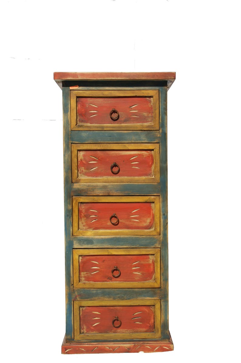 Rustic Spanish Multicolor Dresser Etsy