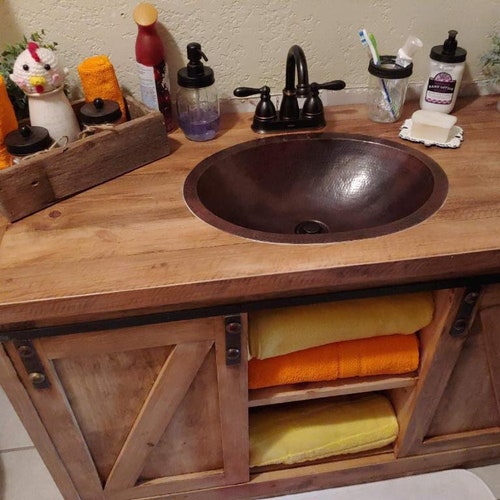 Rustic Bathroom Vanity 4 Doors - Etsy