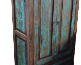 rustic Turquoise Armoire