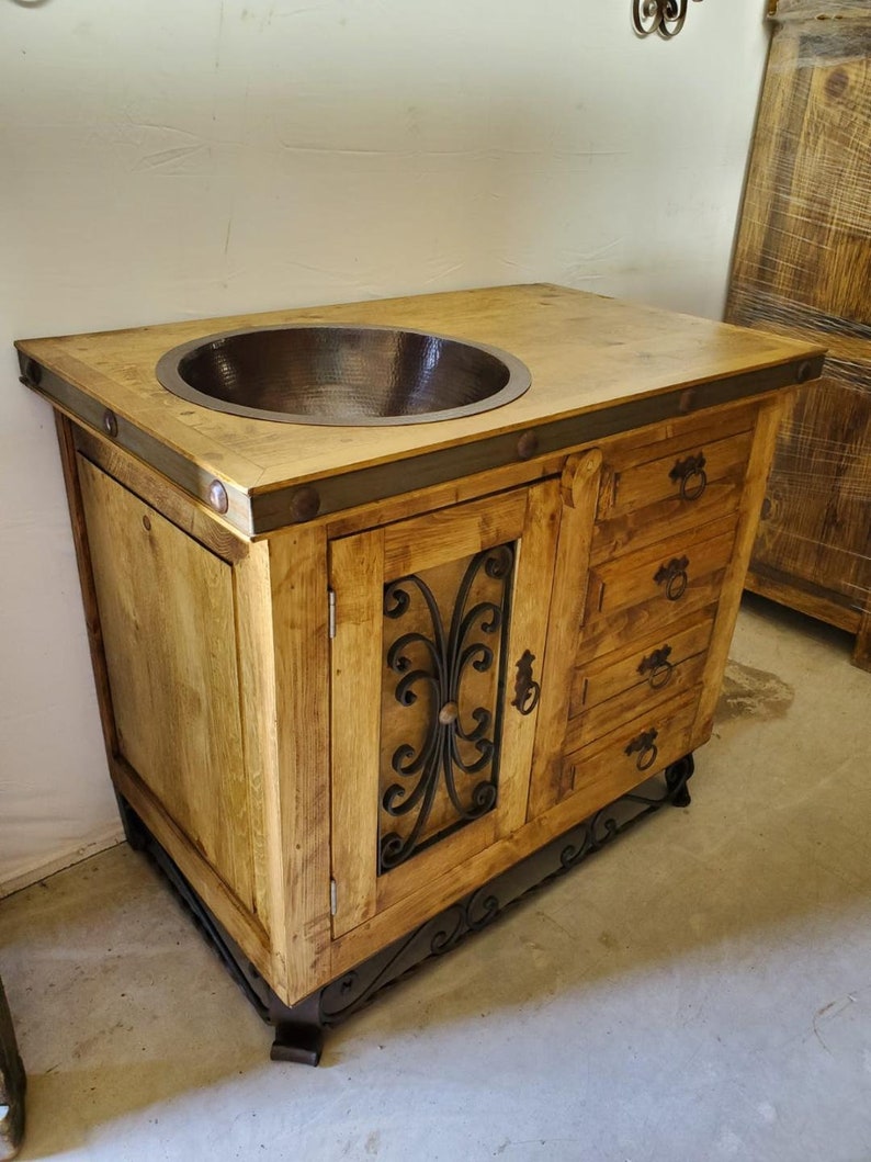 Rustic Saint Andrew bathroom vanity metal base Etsy