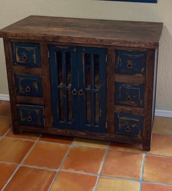 Burbank Rustic Bathroom Vanity Etsy